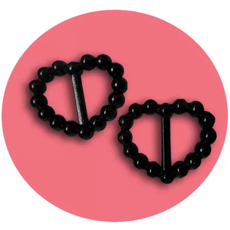1 paire x ​décorations de lacets coeurs noirs