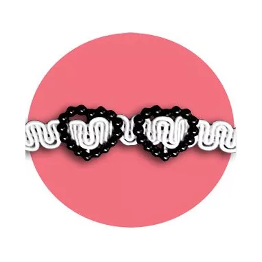 1 paire x ​décorations de lacets coeurs noirs