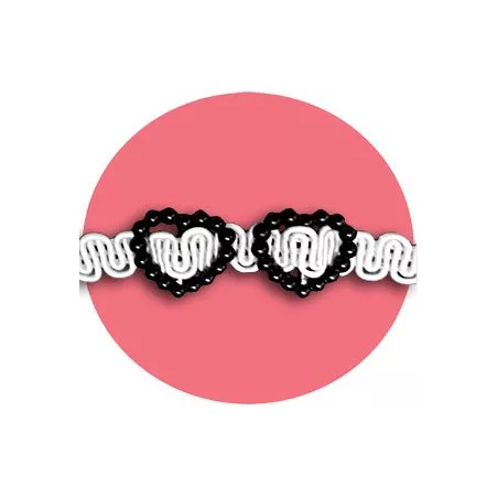 1 paire x ​décorations de lacets coeurs noirs