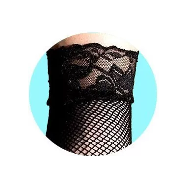 Chaussettes&nbsp;noires&nbsp;résille & dentelle pour vos jolis pieds