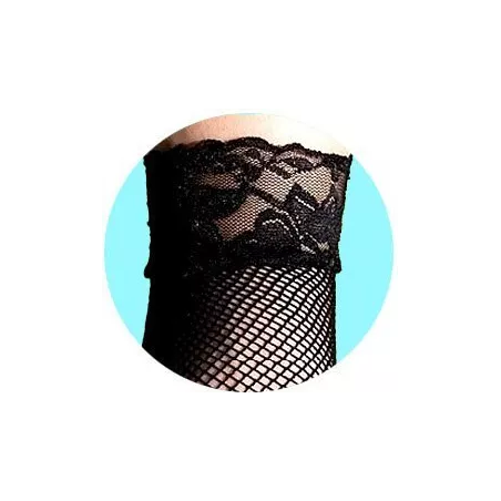 Chaussettes&nbsp;noires&nbsp;résille & dentelle pour vos jolis pieds