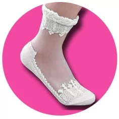 1 paire x ​chaussettes transparentes blanches