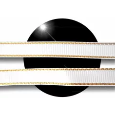 Lacets plats blancs liseret&nbsp;doré pour vos chaussures 2