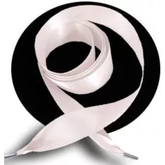 Lacets larges en satin rose poudré pour vos chaussures