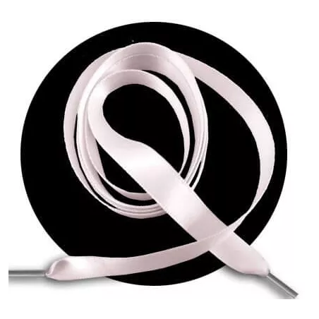 1 paire x lacets fins satin rose poudré