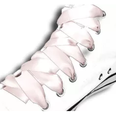 Lacets en satin rose poudré pour vos chaussures