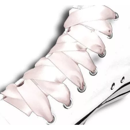 Lacets en satin rose poudré pour vos chaussures