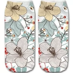 Socquettes blanches hibiscus pour vos jolis pieds