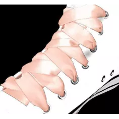 Lacets en satin rose pêche pour vos chaussures