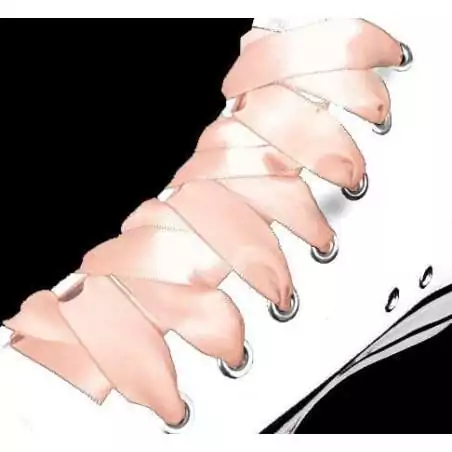 Lacets en satin rose pêche pour vos chaussures Lacets en satin rose pêche pour vos chaussures