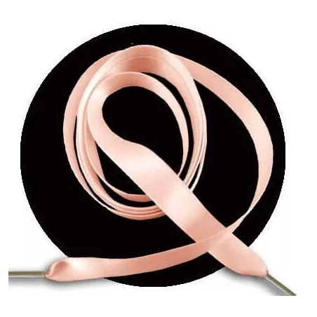 1 paire x lacets fins satin rose pêche