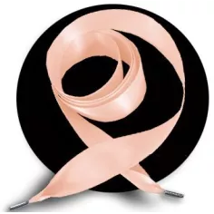 Lacets larges en satin rose pêche pour vos chaussures