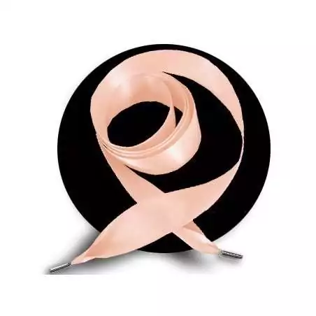 Lacets larges en satin rose pêche pour vos chaussures