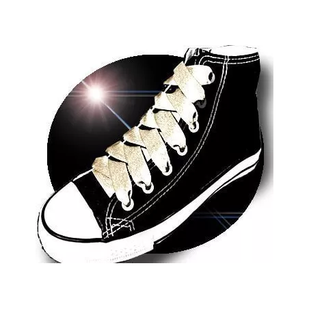 Lacets en satin champagne pailleté pour vos chaussures