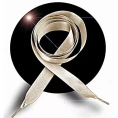 Lacets en satin champagne pailleté pour vos chaussures