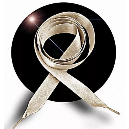 Lacets en satin champagne pailleté pour vos chaussures