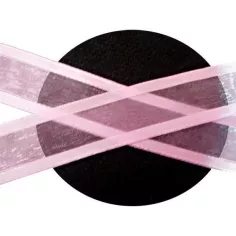 Lacets organdi rose&nbsp;gansé&nbsp;satin pour vos chaussures 2