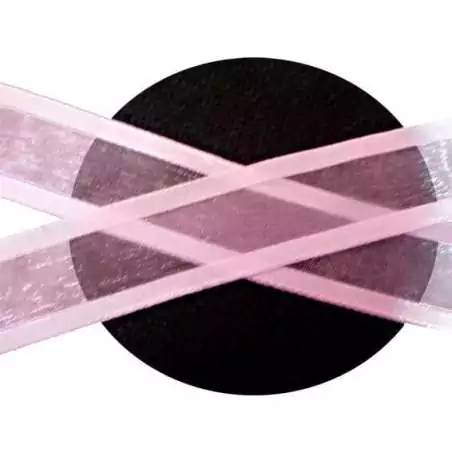 Lacets organdi rose gansé satin pour vos chaussures Lacets organdi rose gansé satin pour vos chaussures