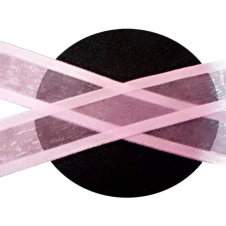 Lacets organdi rose&nbsp;gansé&nbsp;satin pour vos chaussures