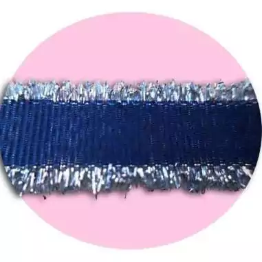 Lacets marine frange argentée pour vos chaussures