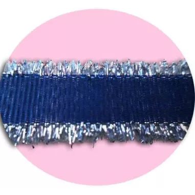 Lacets marine frange argentée pour vos chaussures