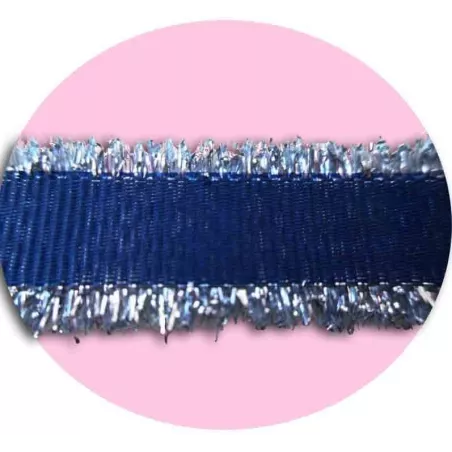 Lacets marine frange argentée pour vos chaussures