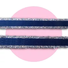 Lacets marine frange argentée pour vos chaussures 2