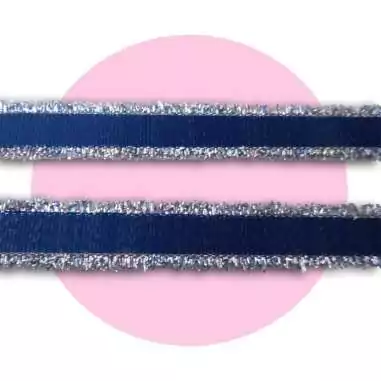 Lacets marine frange argentée pour vos chaussures