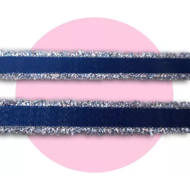 Lacets marine frange argentée pour vos chaussures