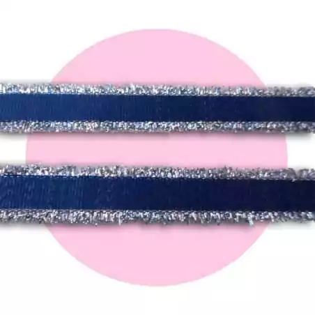 Lacets marine frange argentée pour vos chaussures