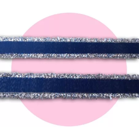 Lacets marine frange argentée pour vos chaussures