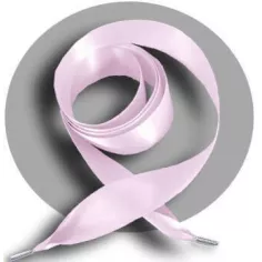 Lacets larges en satin rose&nbsp;glacé pour vos chaussures