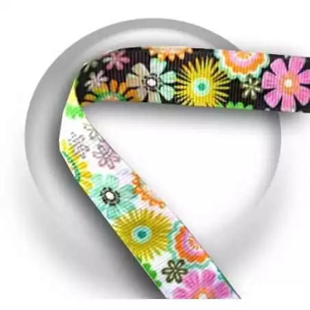 Lacets double-face noirs & blancs à fleurs pour vos chaussures