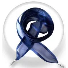 Lacets organdi gansé satin bleu marine pour vos chaussures