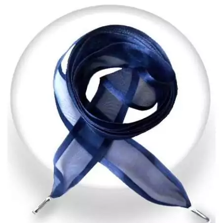 Lacets organdi gansé satin bleu marine pour vos chaussures Lacets organdi gansé satin bleu marine pour vos chaussures