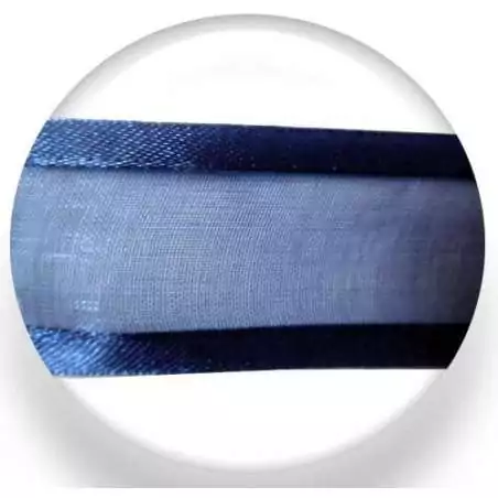 Lacets organdi gansé satin bleu marine pour vos chaussures Lacets organdi gansé satin bleu marine pour vos chaussures