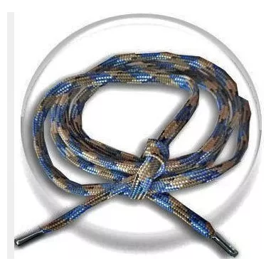 Lacets chaussures ronds camouflage noir bleu beige…