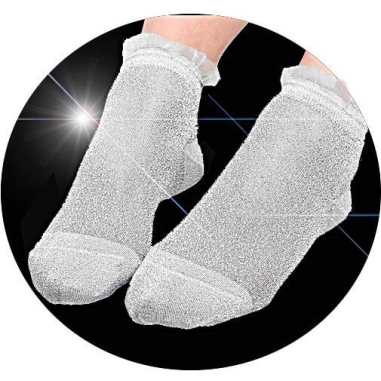 Chaussettes pailletées argent.•Boutique Française de lacets de