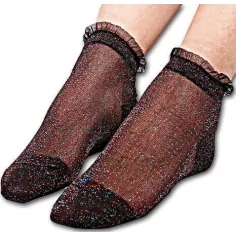 chaussettes noires paillettes multicolores