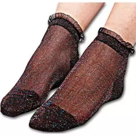 1 paire x ​chaussettes noires paillettes multicolores