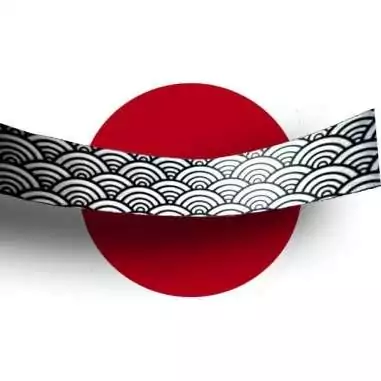 Lacets satin large blanc à motifs japonais noirs pour vos chaussures