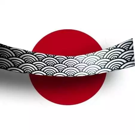 Lacets satin large blanc à motifs japonais noirs pour vos chaussures Lacets satin large blanc à motifs japonais noirs pour vos chaussures