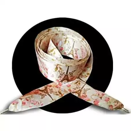 Lacets satin large blanc parisien vintage pour vos chaussures