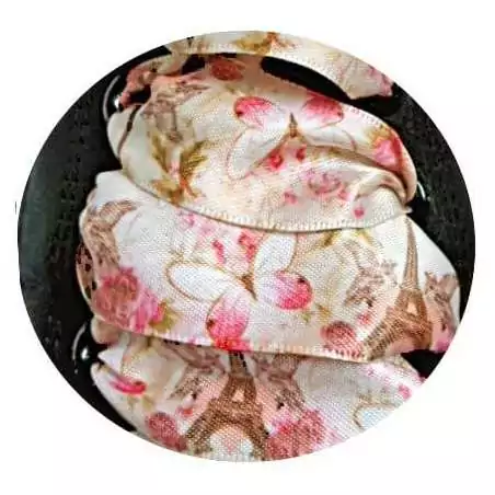 Lacets satin large blanc parisien vintage pour vos chaussures