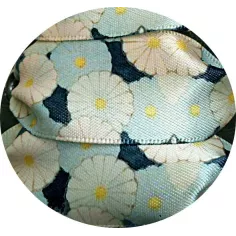 Lacets larges satin décor Japon bleu pour vos chaussures 2