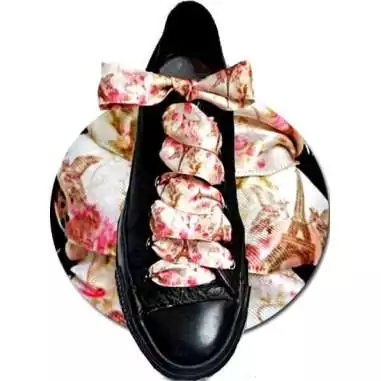 Lacets satin large blanc parisien vintage pour vos chaussures