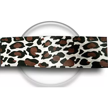 Lacets satin large&nbsp;panthère sable pour vos chaussures