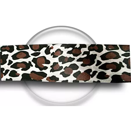 Lacets satin large&nbsp;panthère sable pour vos chaussures