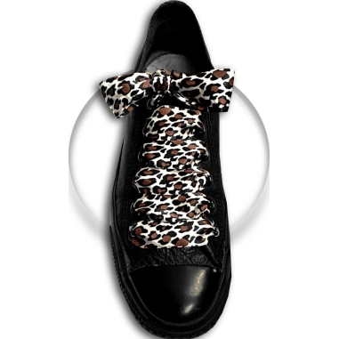 Lacets satin large panth re sable LacetsFun Lacets de Chaussures