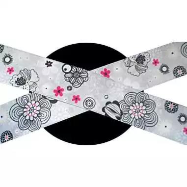 Lacets satin large gris décorés Japon pour vos chaussures